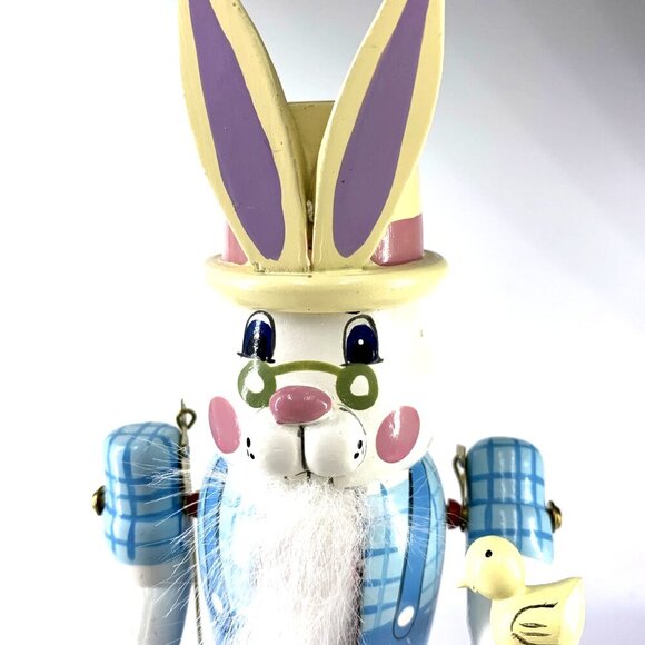 Kurt Adler Easter Rabbit Nutcracker Bunny Musical Music Box Hand Painted 12" - Picture 2 of 10